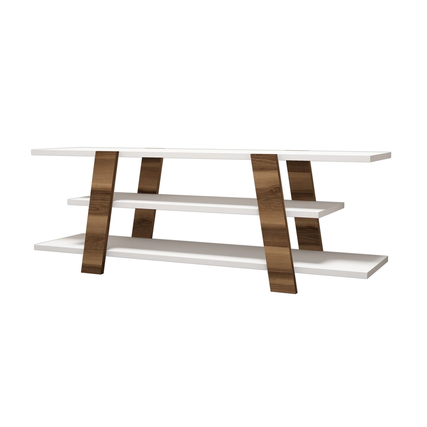 Stalak za televizor, Flower - Walnut, White