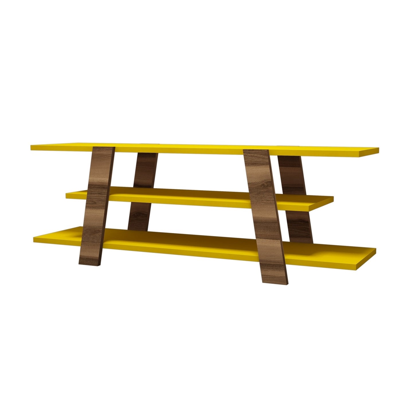 Stalak za televizor, Flower - Walnut, Yellow