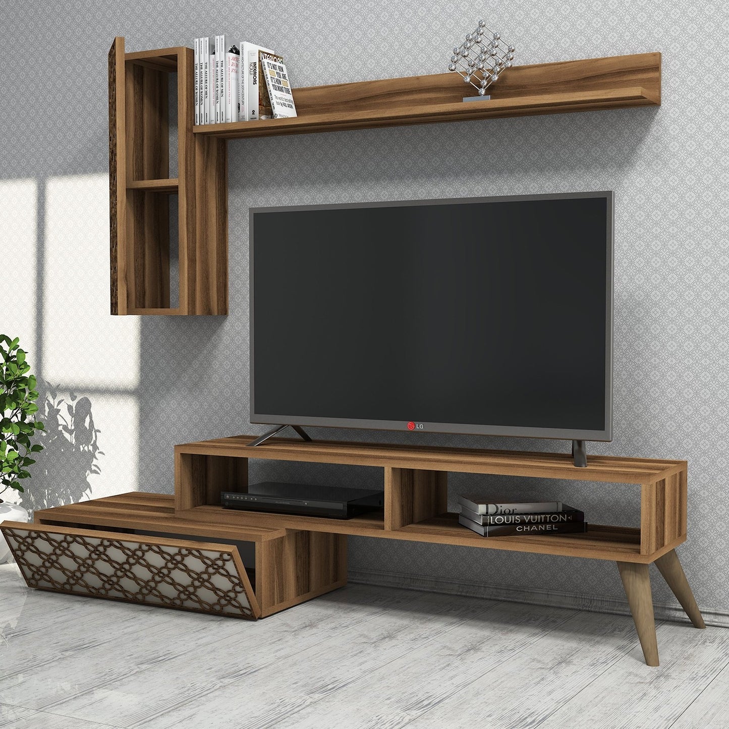 TV jedinica, Planet - Walnut, Cream