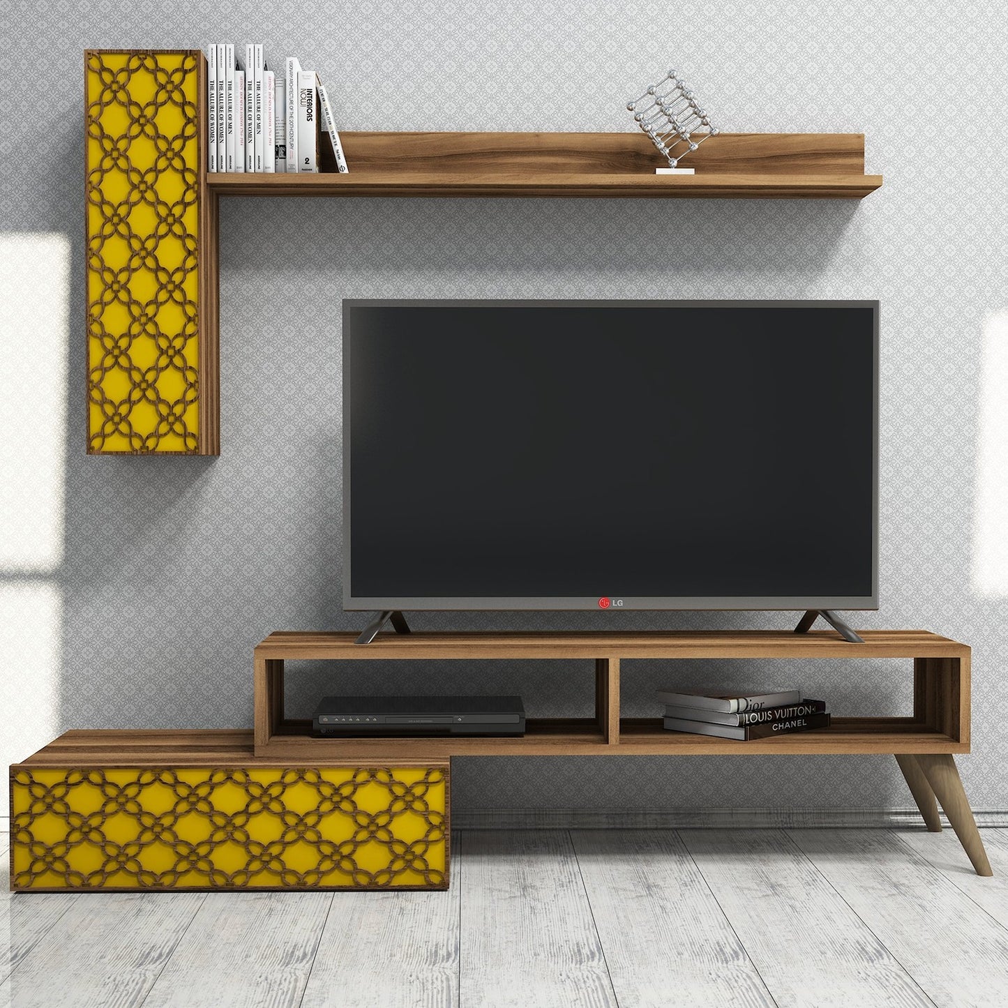 TV jedinica, Planet - Walnut, Yellow