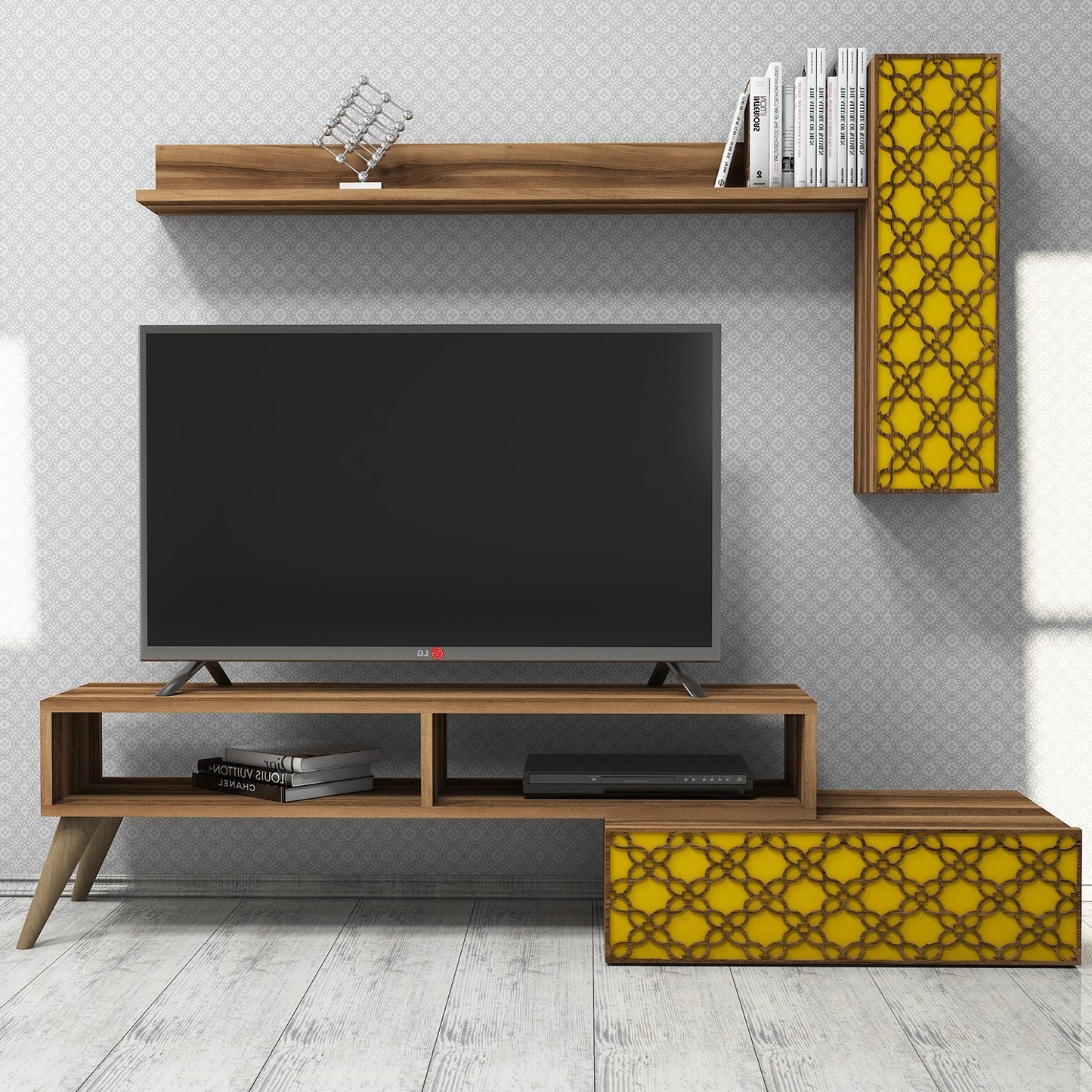 TV jedinica, Planet - Walnut, Yellow