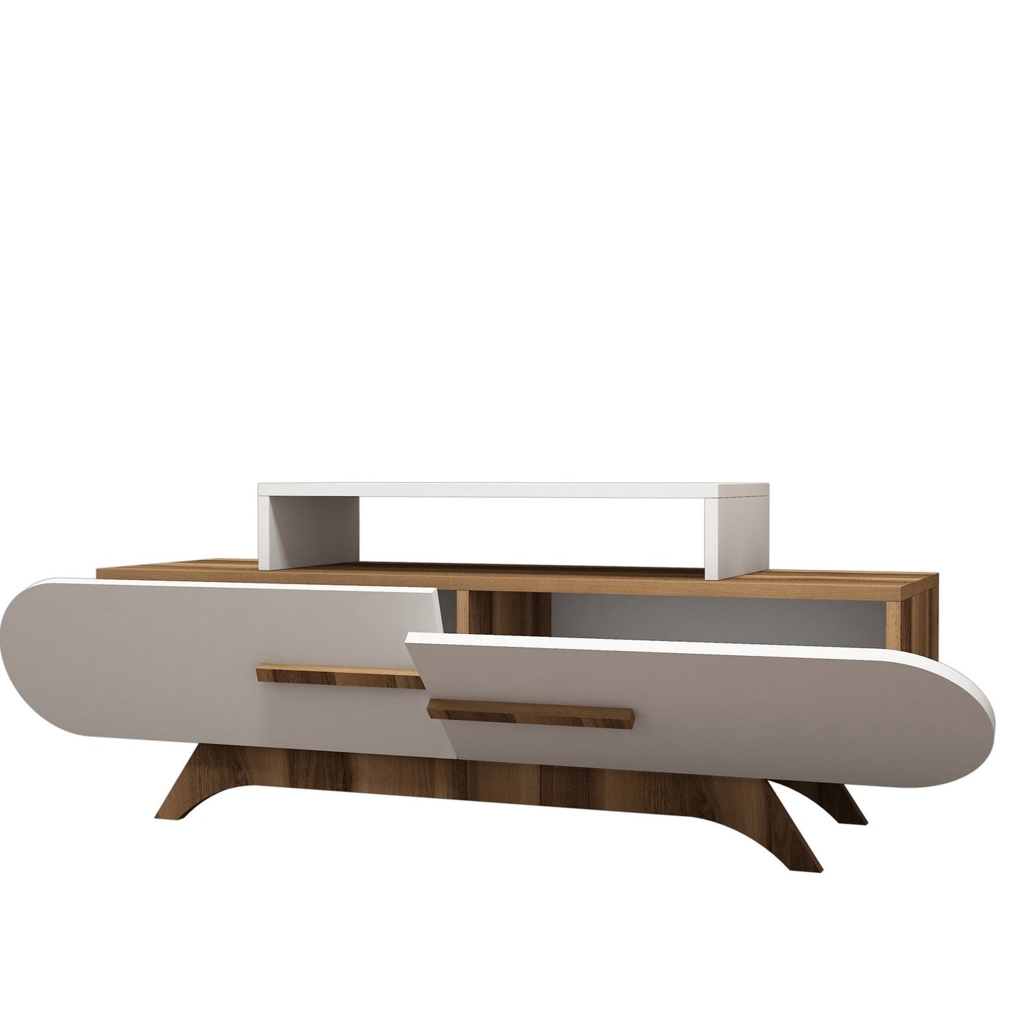 Polica za TV ROSE, Rose - Walnut, White