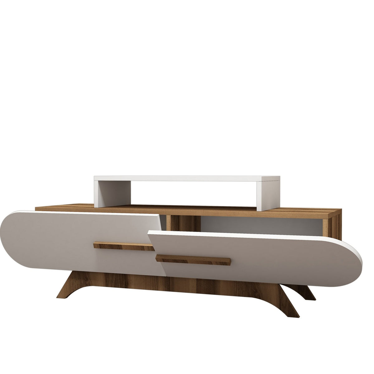 Polica za TV ROSE, Rose - Walnut, White