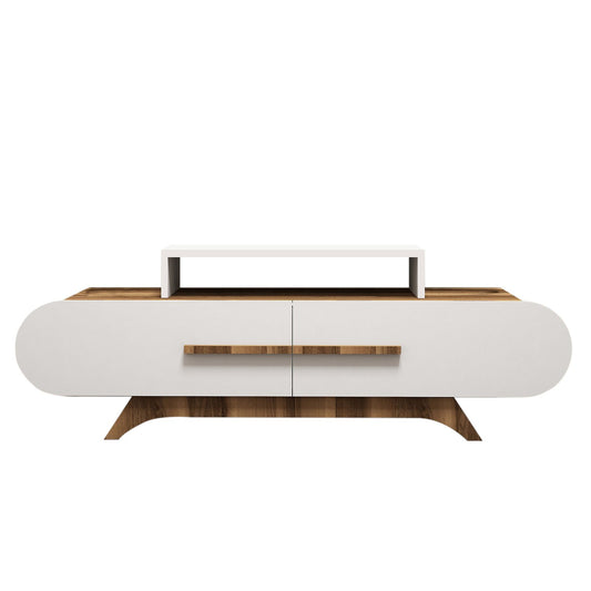 Polica za TV ROSE, Rose - Walnut, White