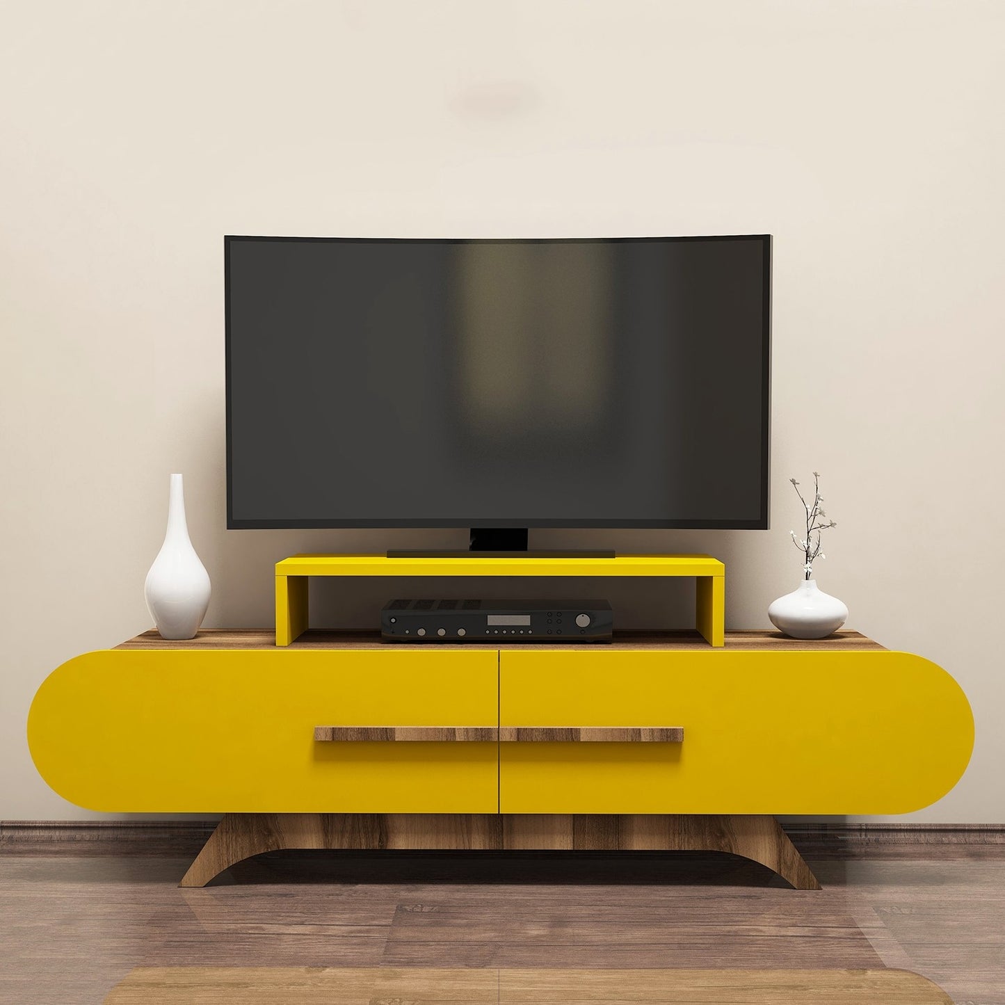 Stalak za televizor, Rose - Walnut, Yellow