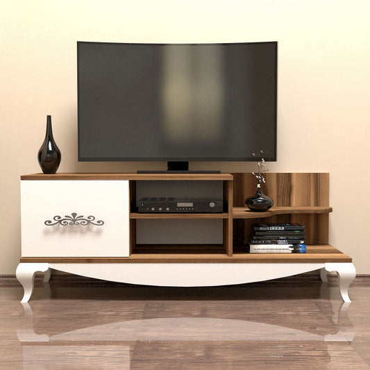 Stalak za televizor, Sultan - Walnut, White