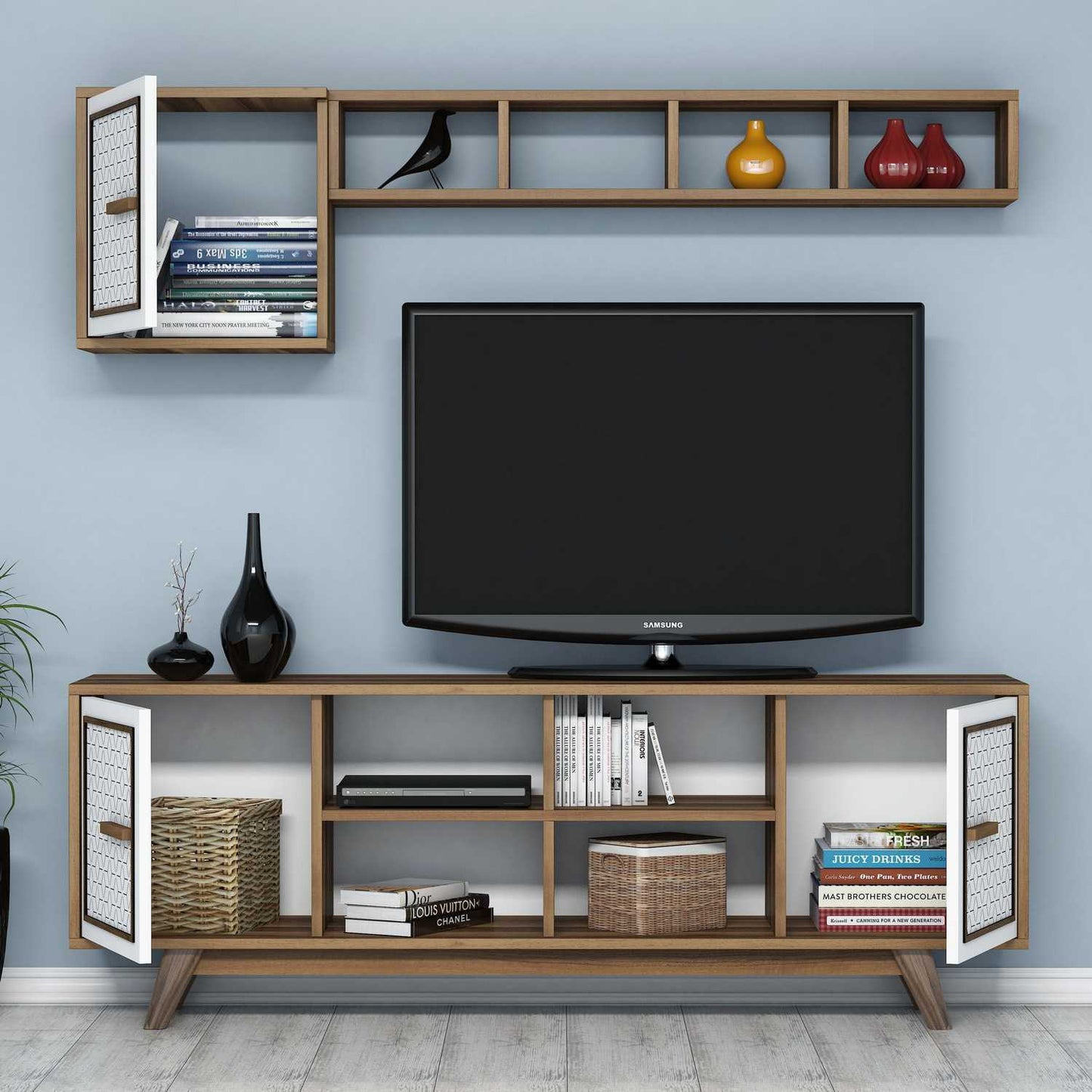 TV jedinica, Ayla - Walnut, White