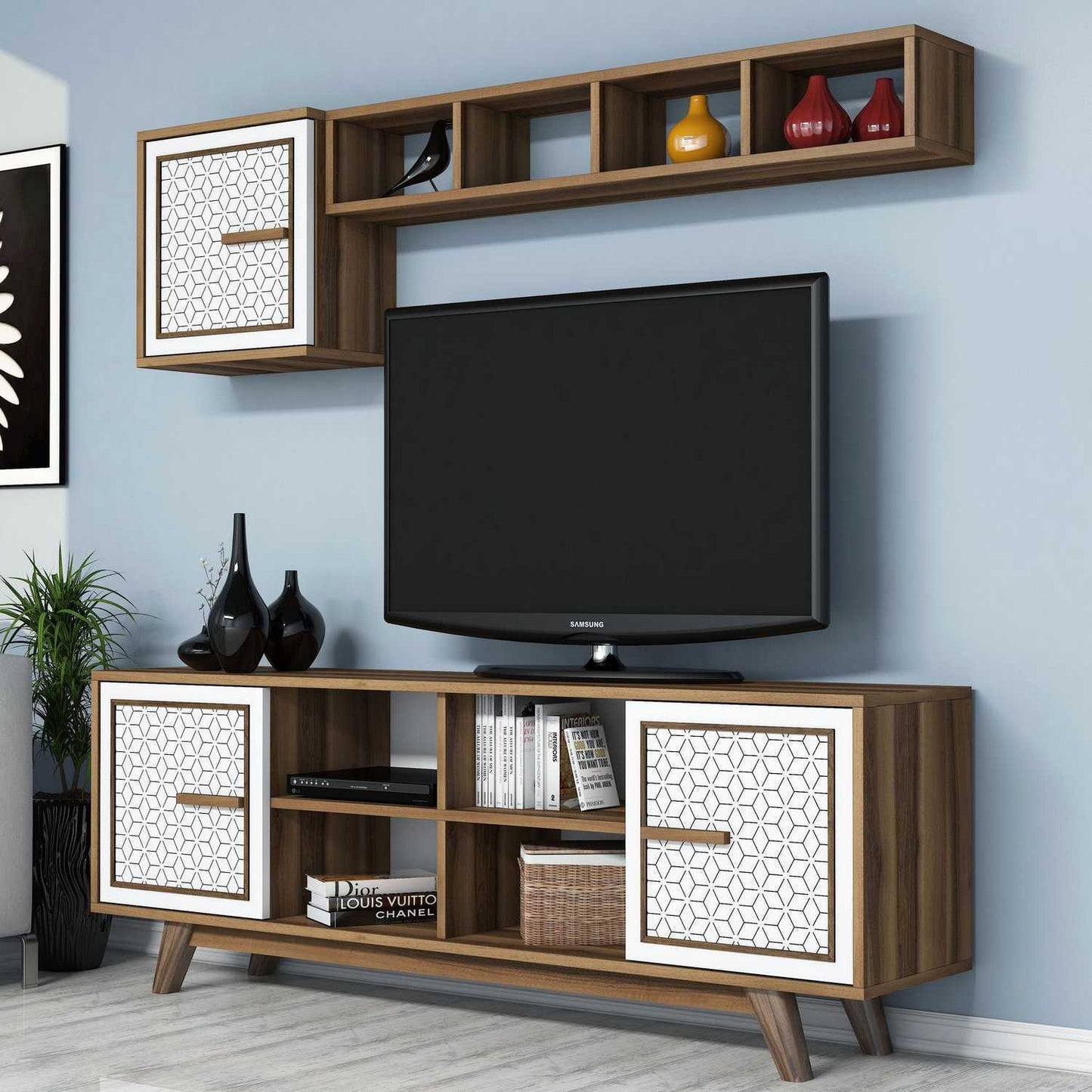 TV jedinica, Ayla - Walnut, White