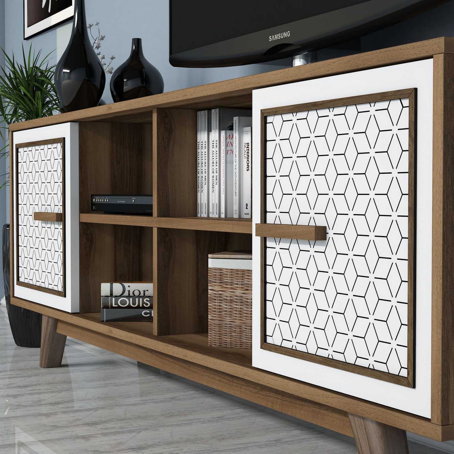 TV jedinica, Ayla - Walnut, White