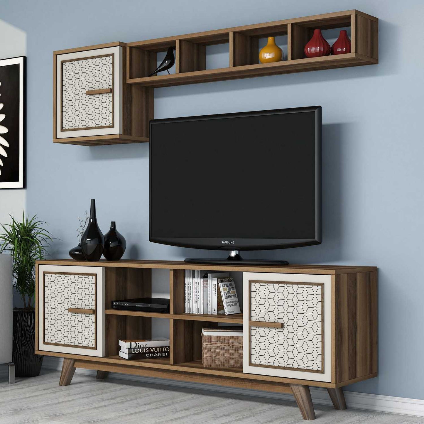 TV jedinica, Ayla - Walnut, Cream