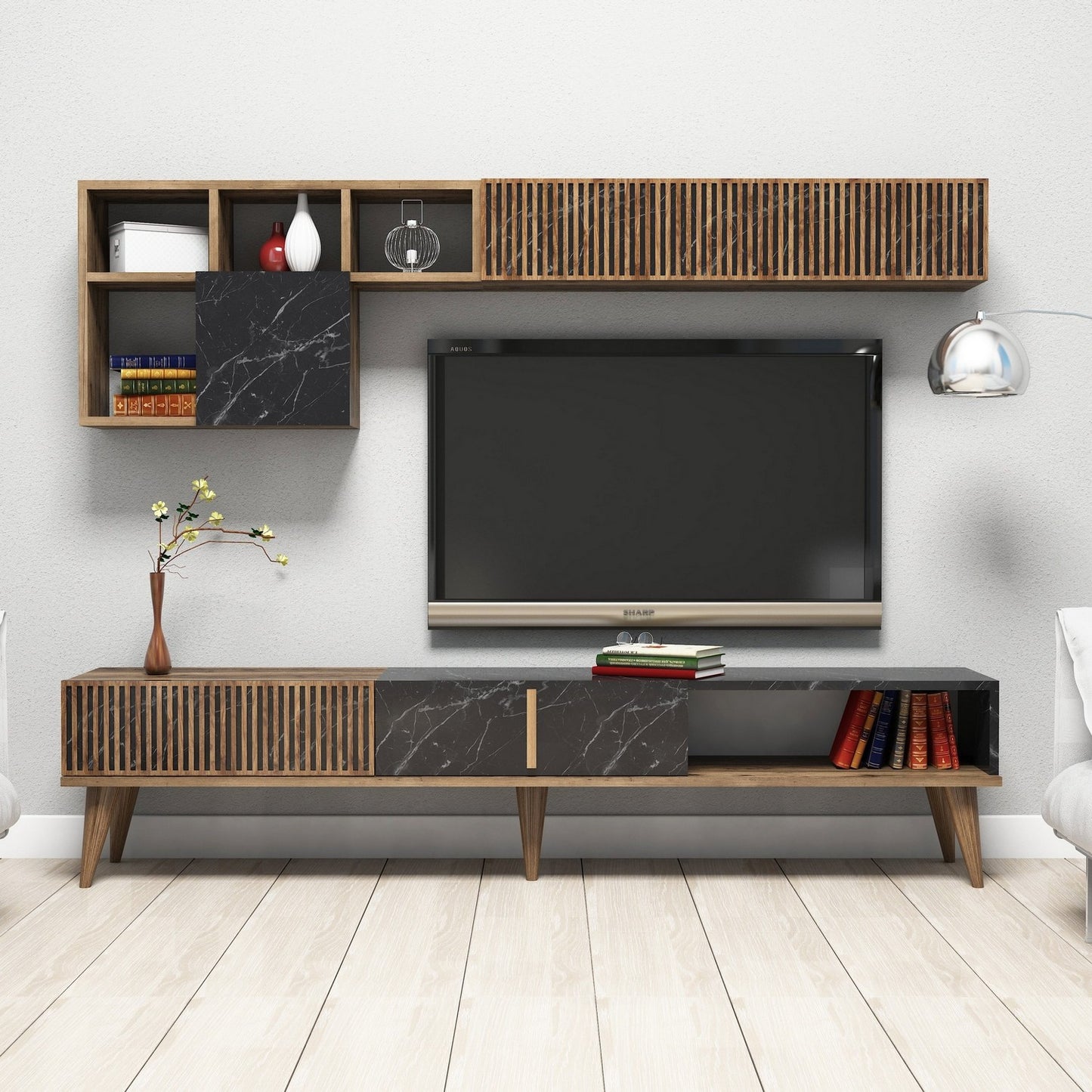 TV jedinica, Milan - Walnut, Black