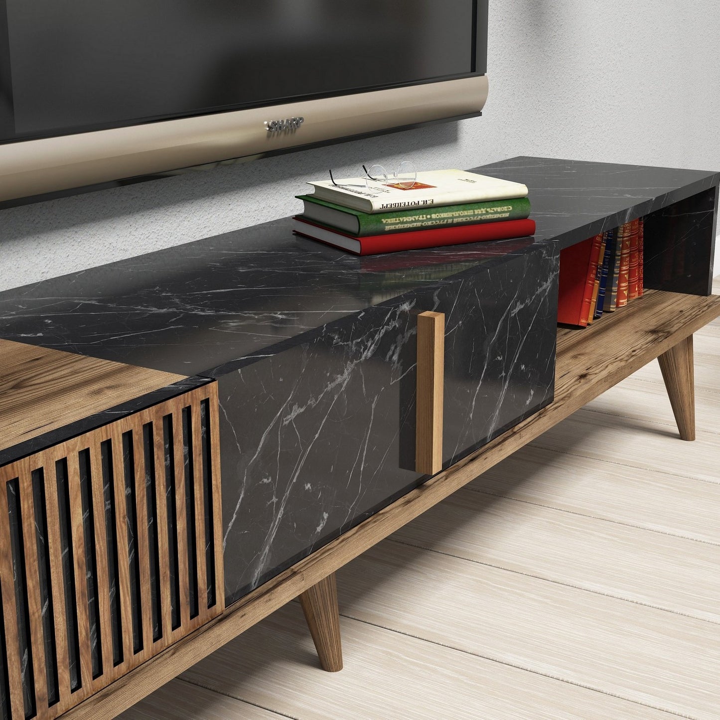 TV jedinica, Milan - Walnut, Black