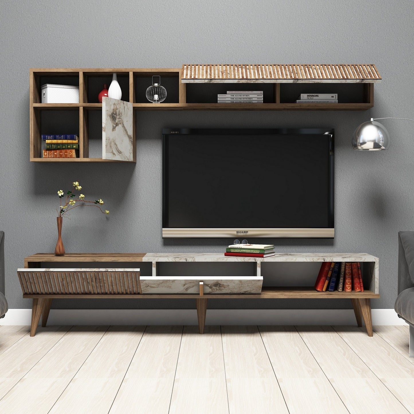 Regal MILAN WALNUT, Milan - Walnut, White