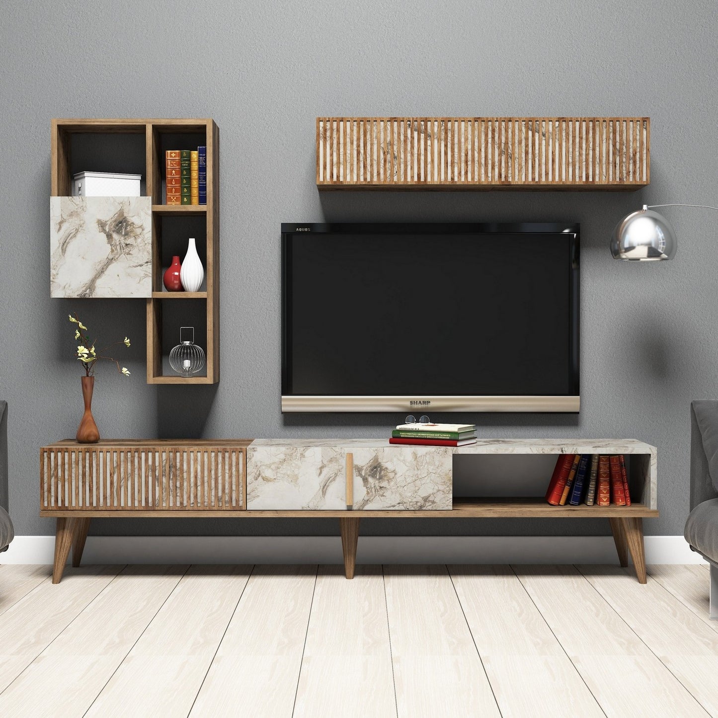 Regal MILAN WALNUT, Milan - Walnut, White