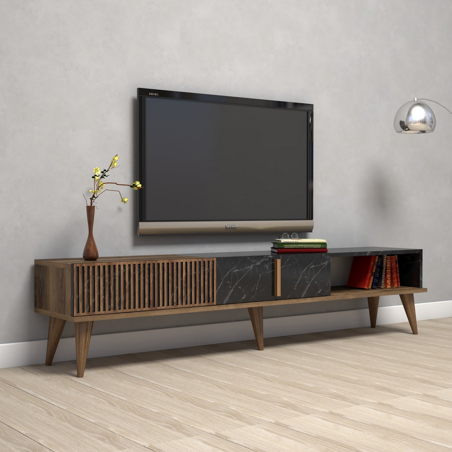 Stalak za televizor, Milan - Walnut, Black