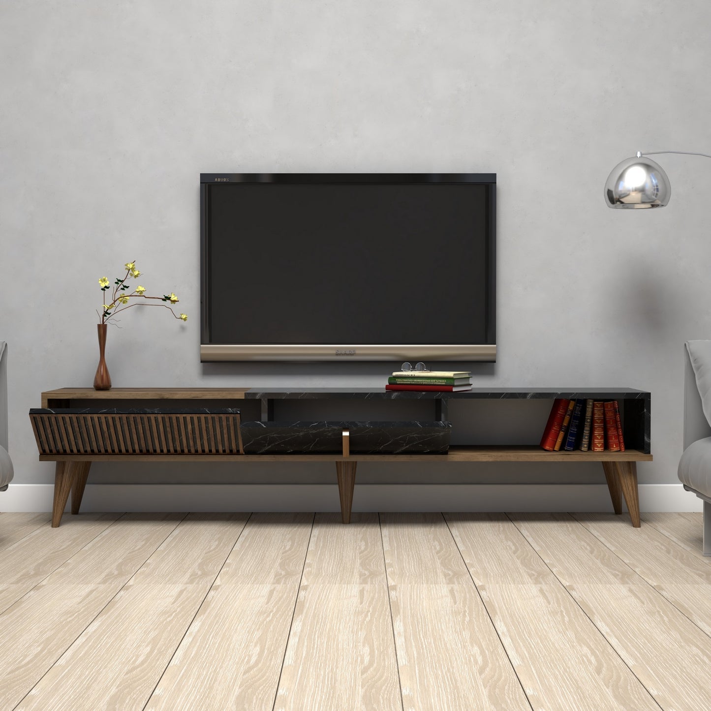 Stalak za televizor, Milan - Walnut, Black