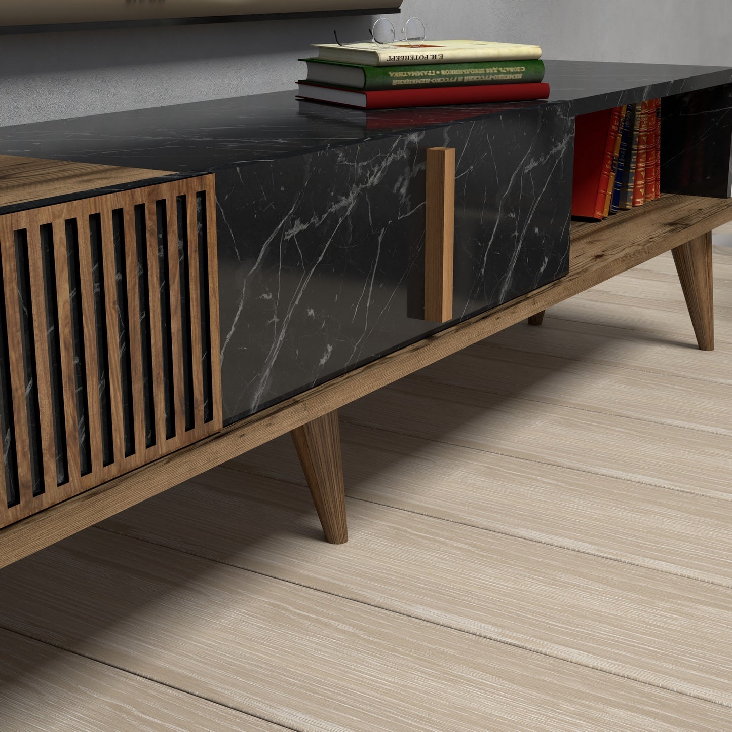 Stalak za televizor, Milan - Walnut, Black