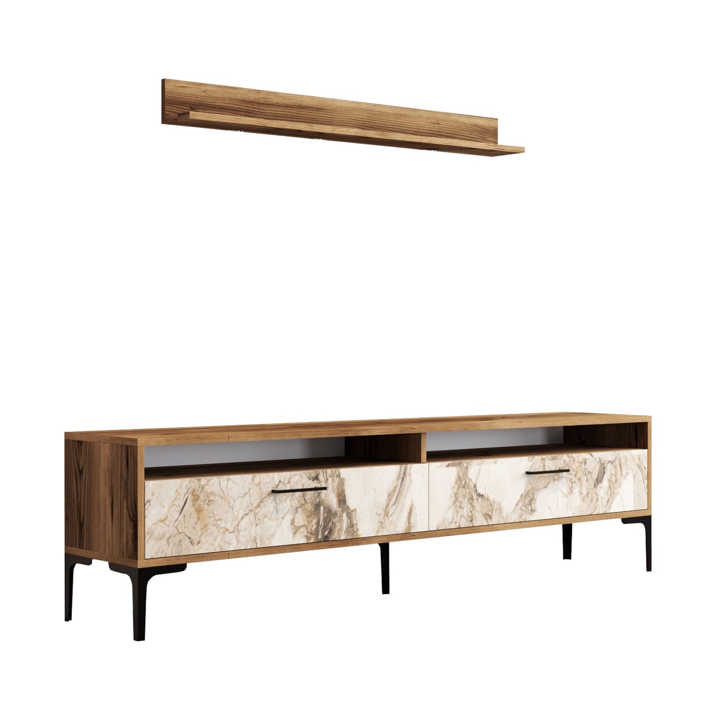 TV jedinica, Istanbul - Walnut, White Marble