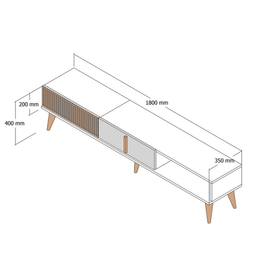 Stalak za televizor, Milan Alt - Walnut, White
