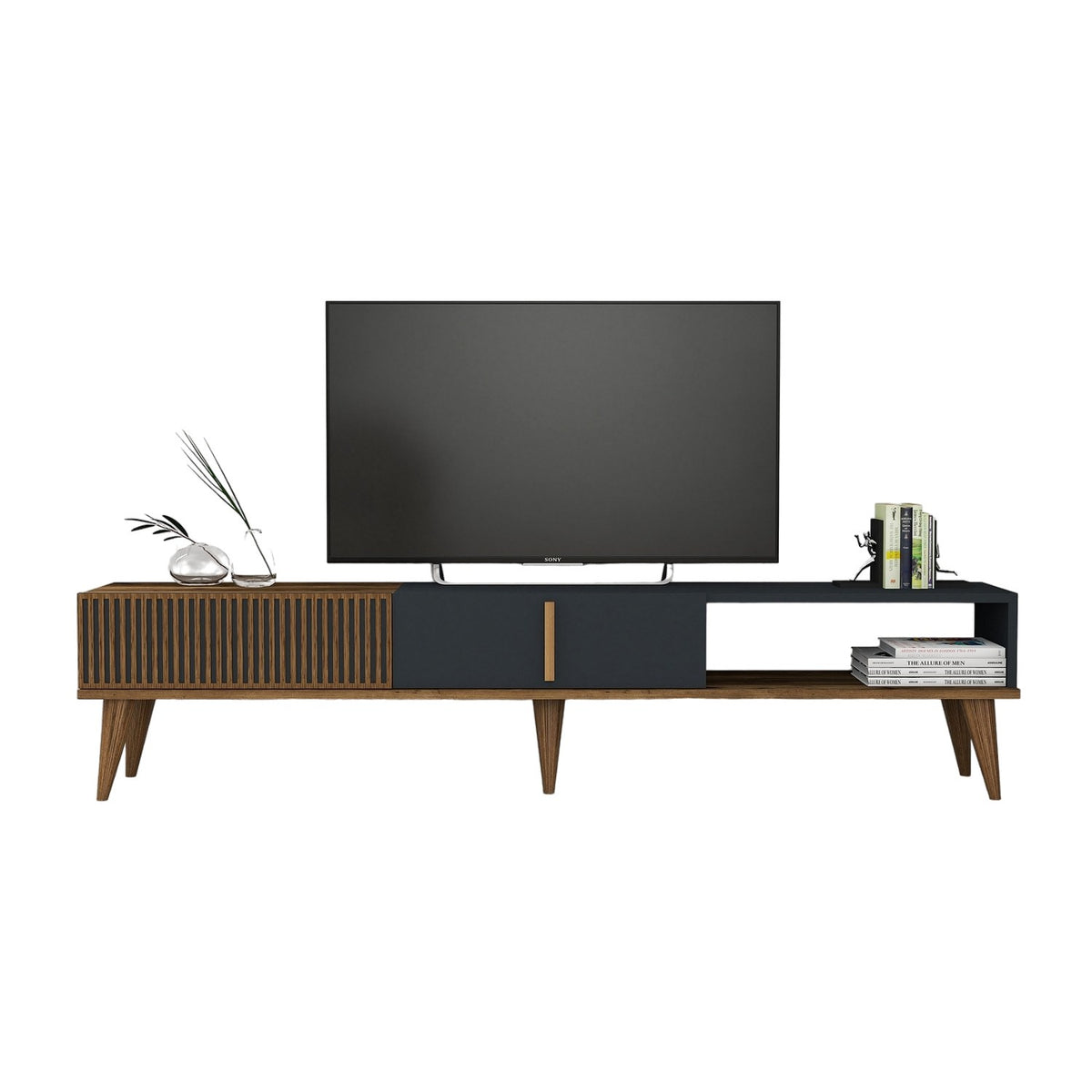 Stalak za televizor, Milan Alt - Walnut, Anthracite