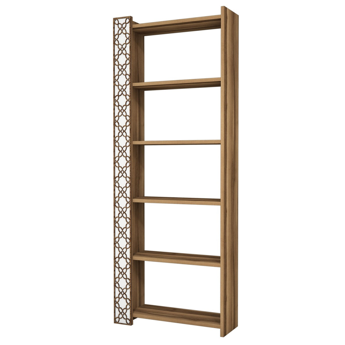 Polica za knjige, City - Walnut, White