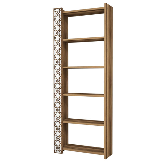 Polica za knjige, City - Walnut, White