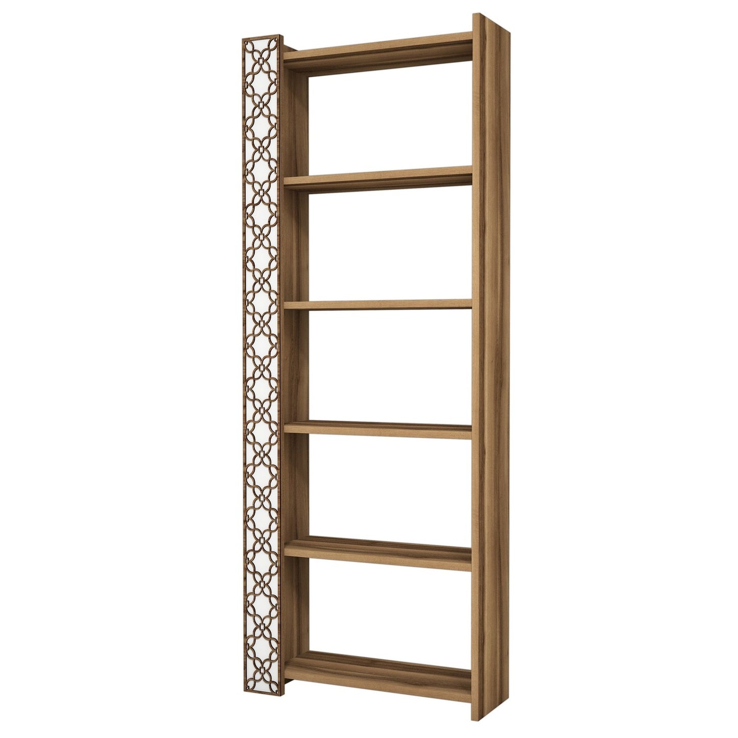 Polica za knjige, City - Walnut, White