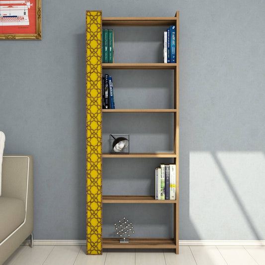 Polica za knjige, City - Walnut, Yellow