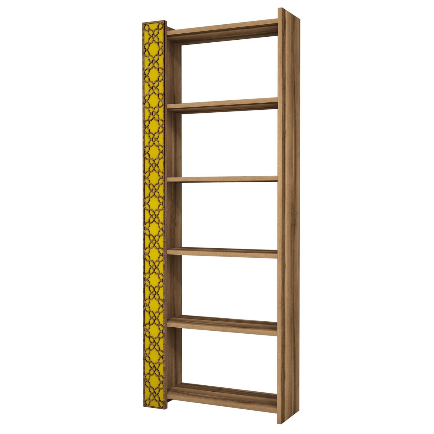 Polica za knjige, City - Walnut, Yellow