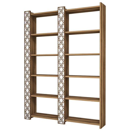 Polica za knjige, City 2 - Walnut, White