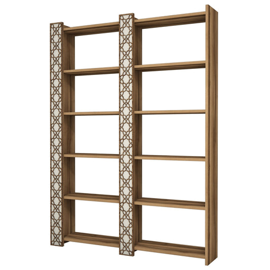 Polica za knjige, City 2 - Walnut, Cream