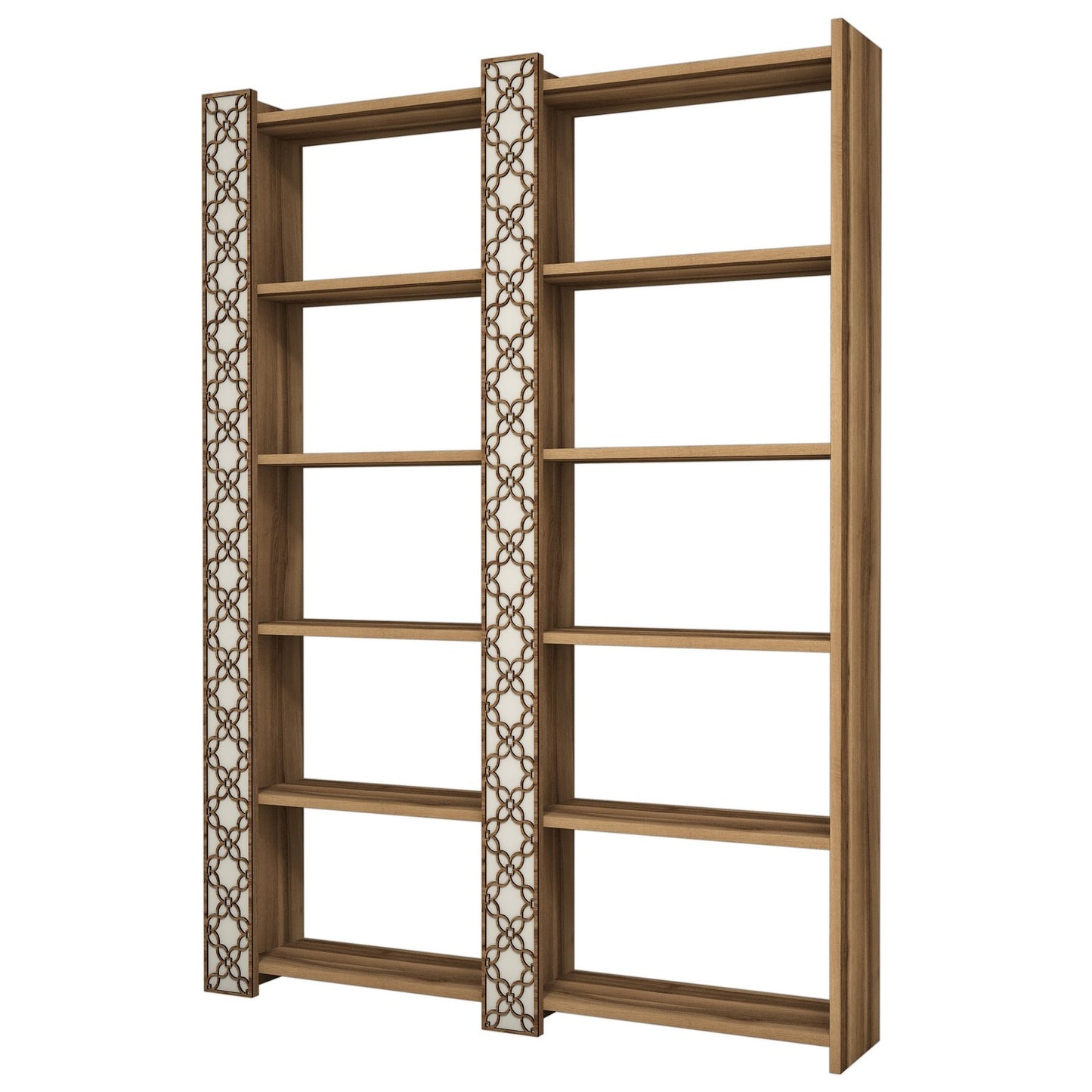 Polica za knjige, City 2 - Walnut, Cream
