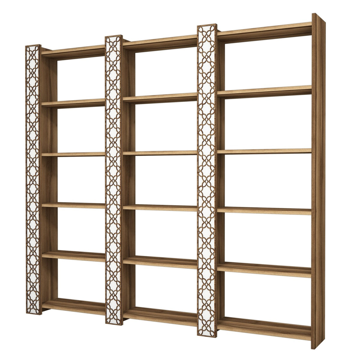Polica za knjige, City 3 - Walnut, White