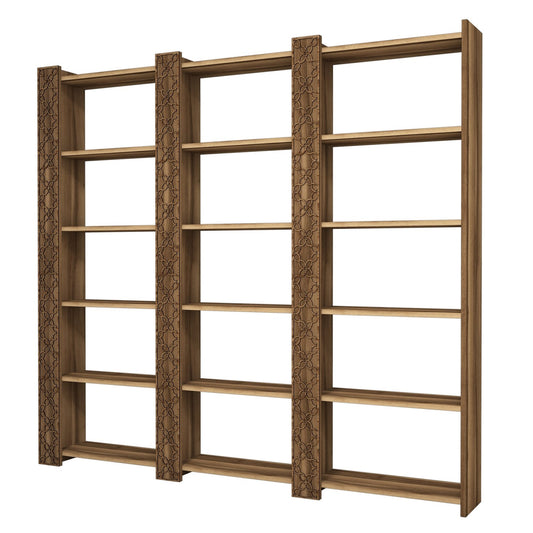Polica za knjige, City 3 - Walnut, Walnut