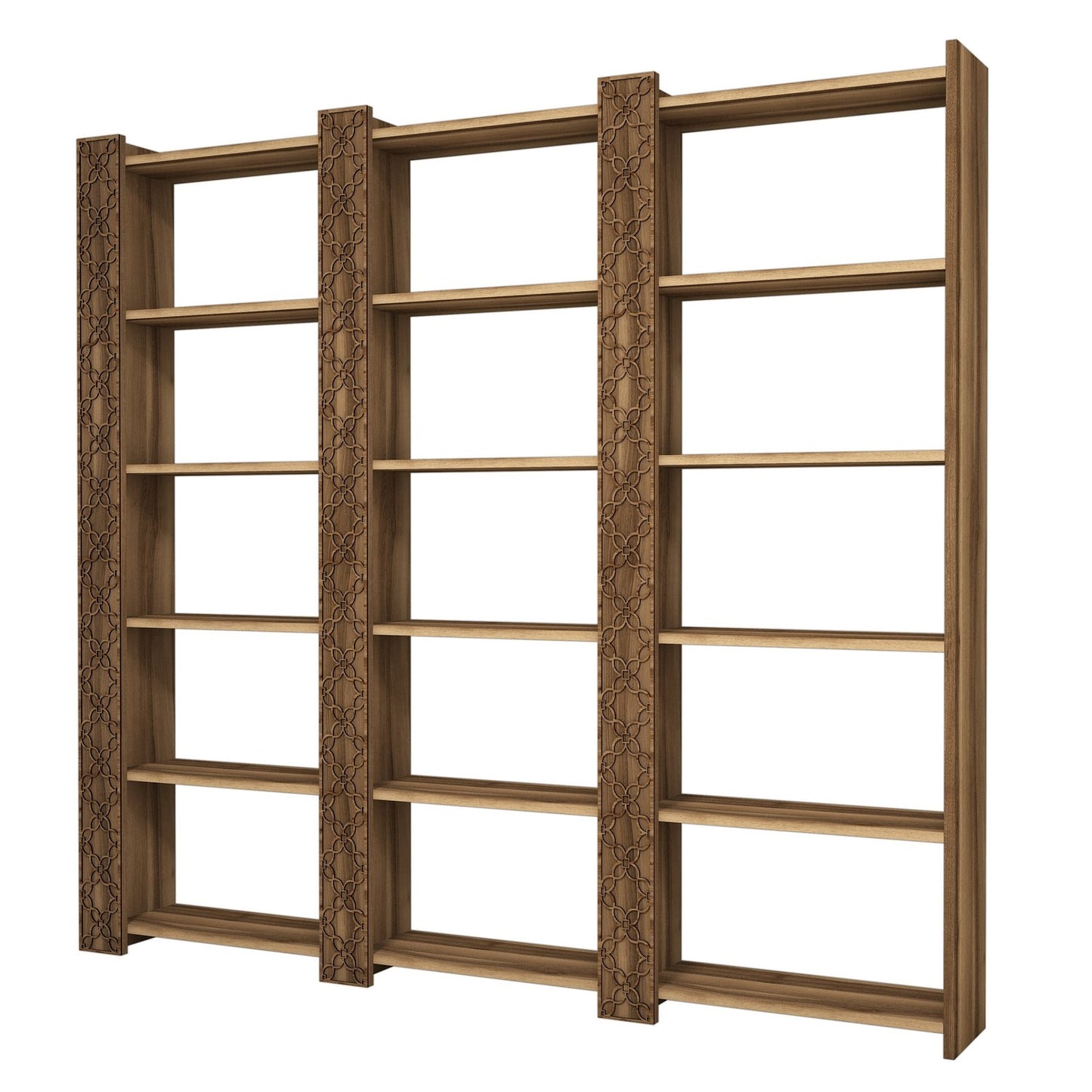 Polica za knjige, City 3 - Walnut, Walnut