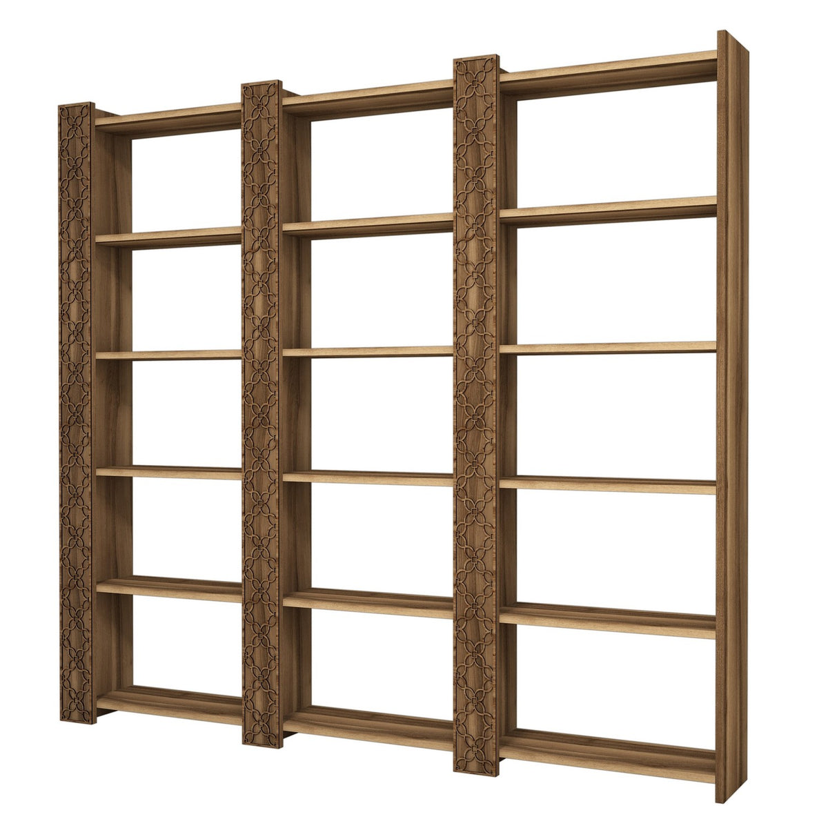 Polica za knjige, City 3 - Walnut, Walnut