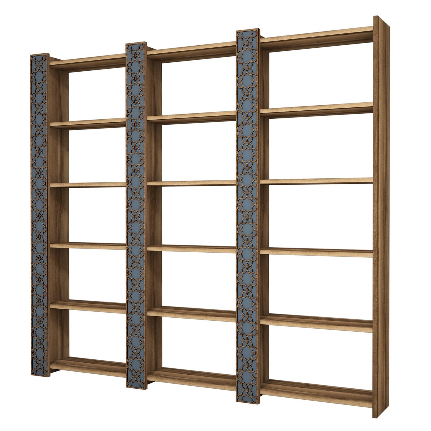 Polica za knjige, City 3 - Walnut, Chalcedony