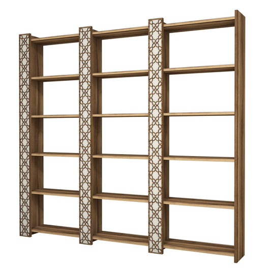 Polica za knjige, City 3 - Walnut, Cream