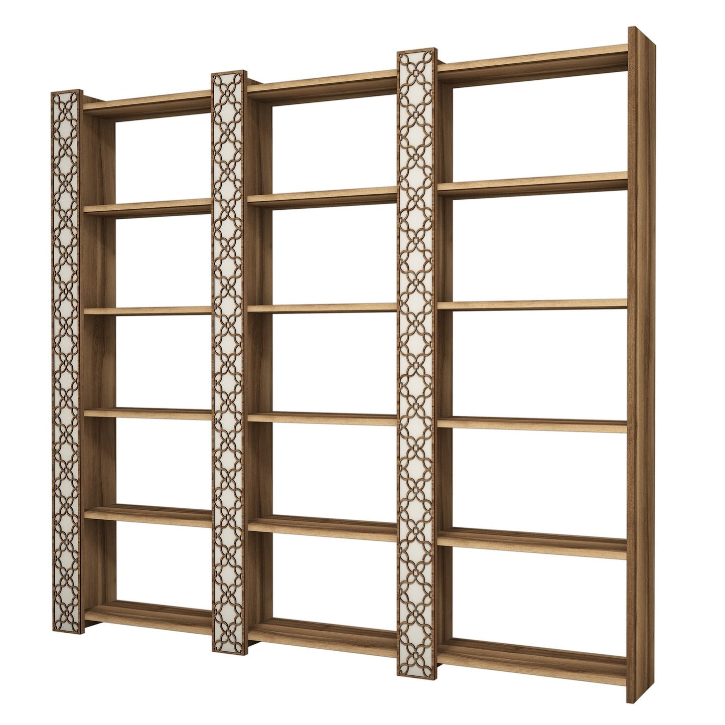 Polica za knjige, City 3 - Walnut, Cream