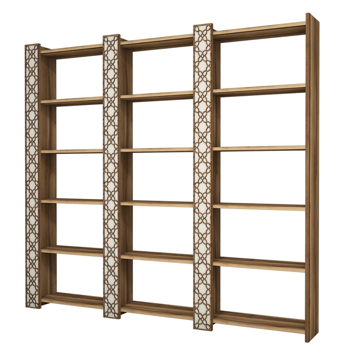 Polica za knjige, City 3 - Walnut, Cream