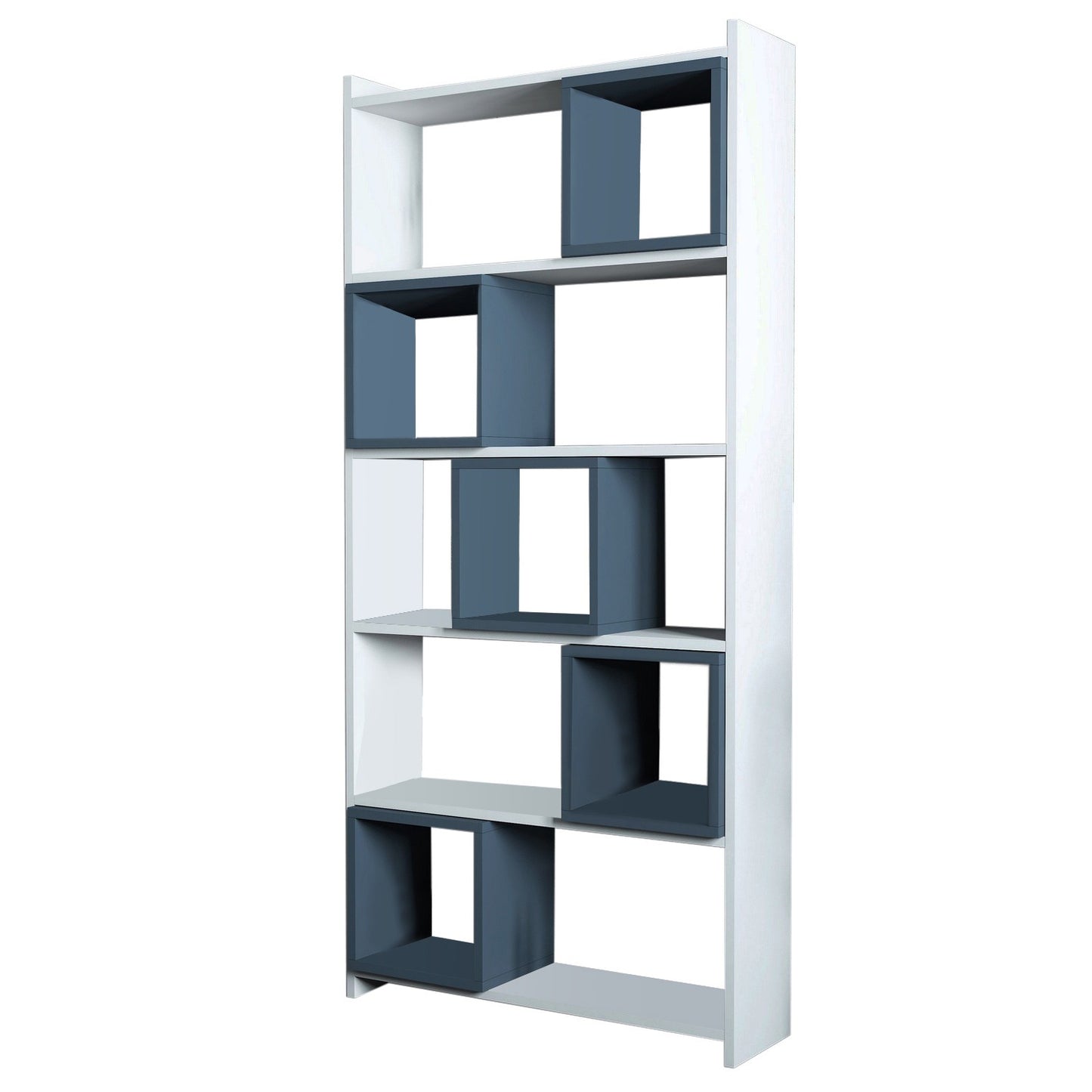 Polica za knjige, Box - White, Blue