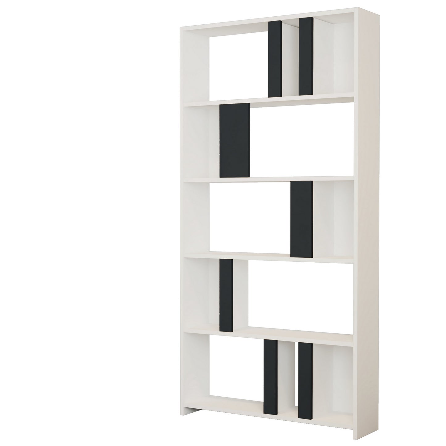 Polica za knjige, Lima - White, Anthracite