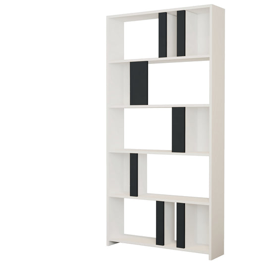 Polica za knjige, Lima - White, Anthracite