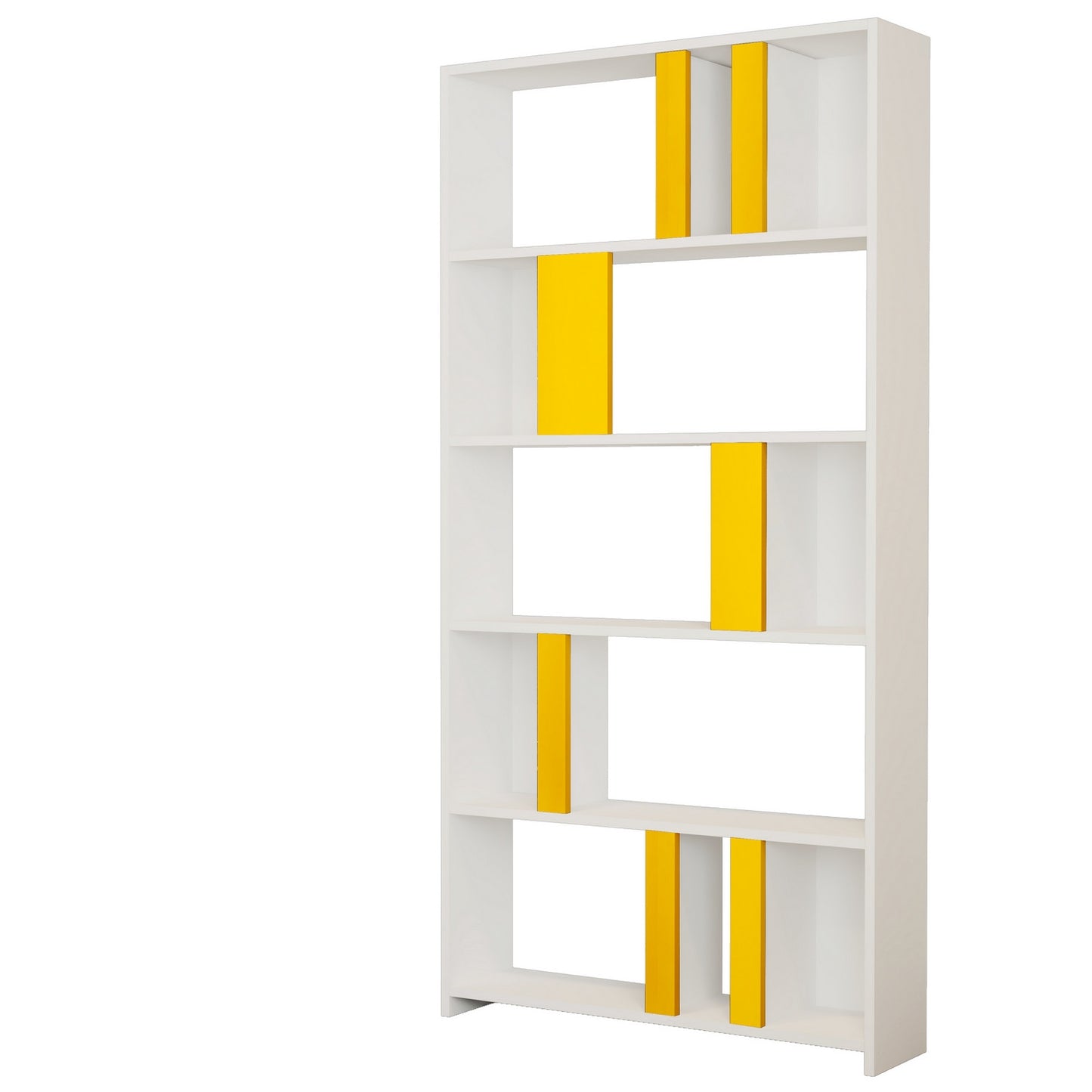 Polica za knjige, Lima - White, Yellow