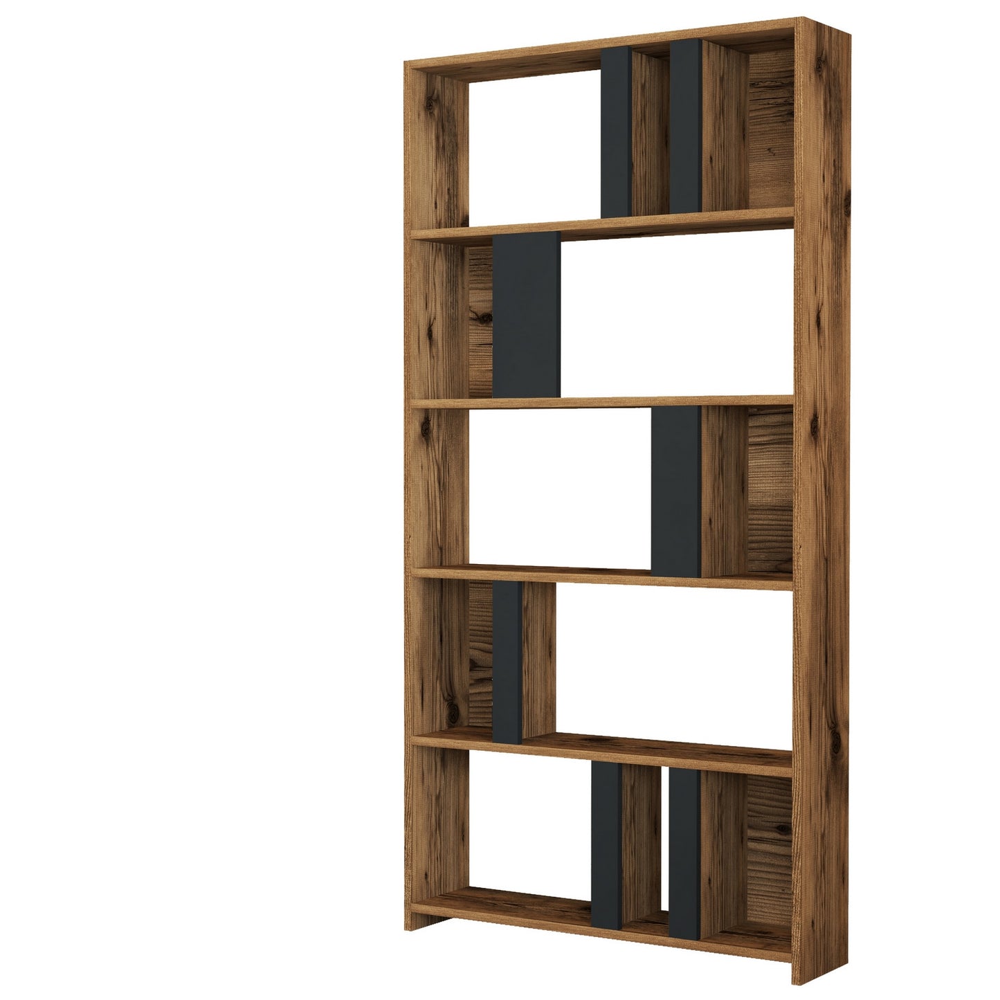 Polica za knjige, Lima - Walnut, Anthracite