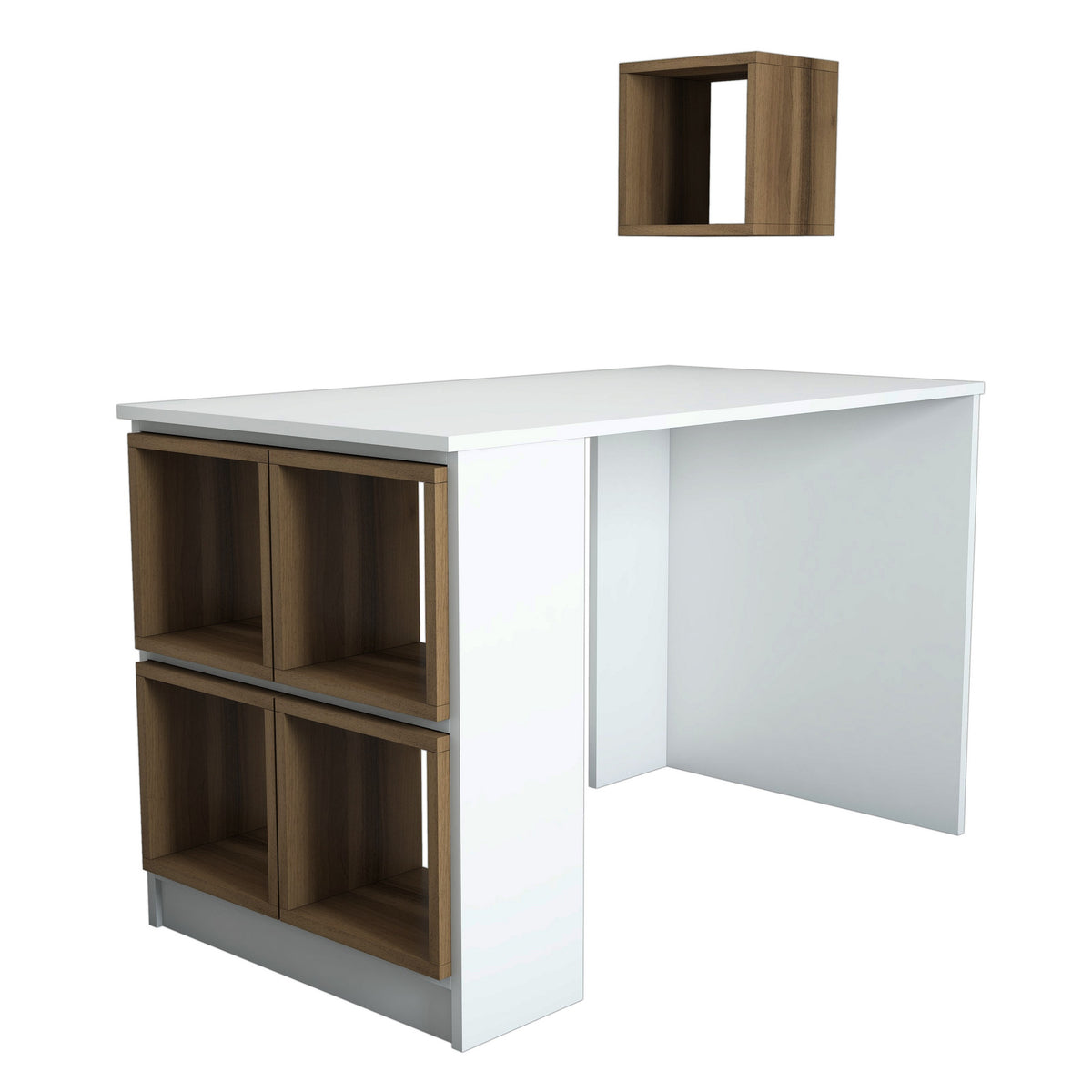 Studijski stol, Box - White, Walnut