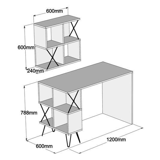 Studijski stol, Extra 2 - Walnut