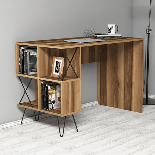 Studijski stol i policu za knjige, Extra - Walnut