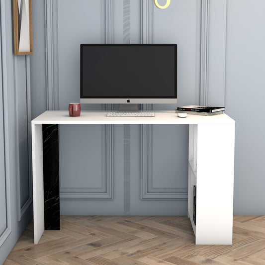 Studijski stol, Lima - White, Black Marble