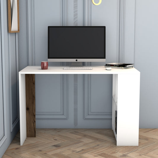 Studijski stol, Lima - White, Walnut